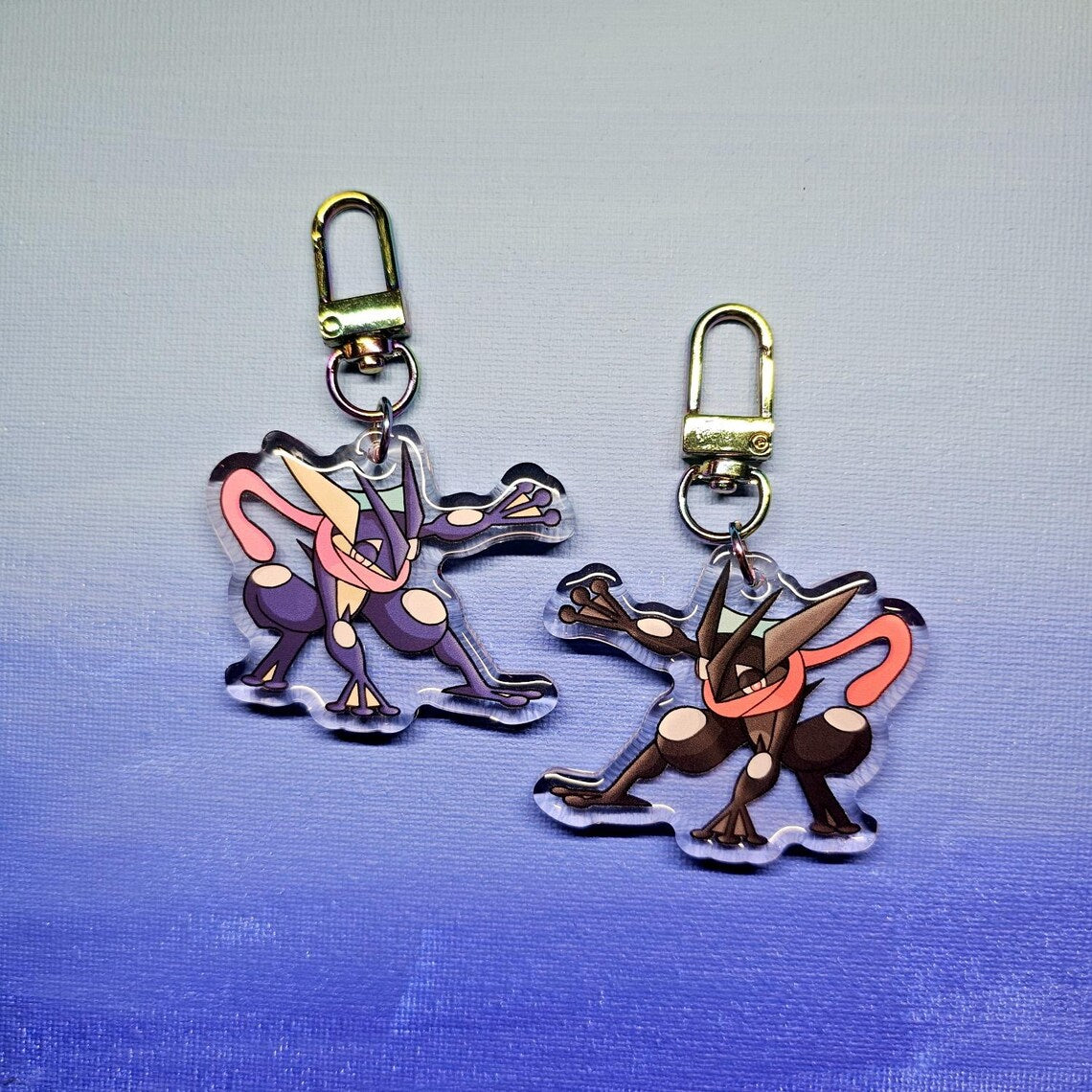 Double-Sided Acrylic Epoxy Greninja "Superhero" Pose Charm (2")