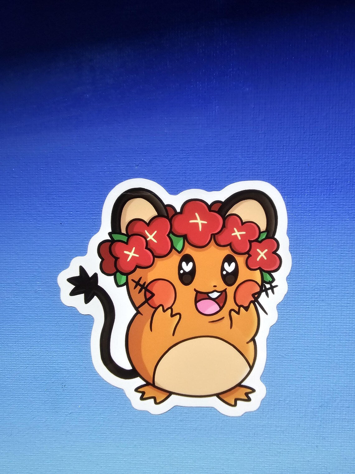Joyful Dedenne Flower Crown Sticker