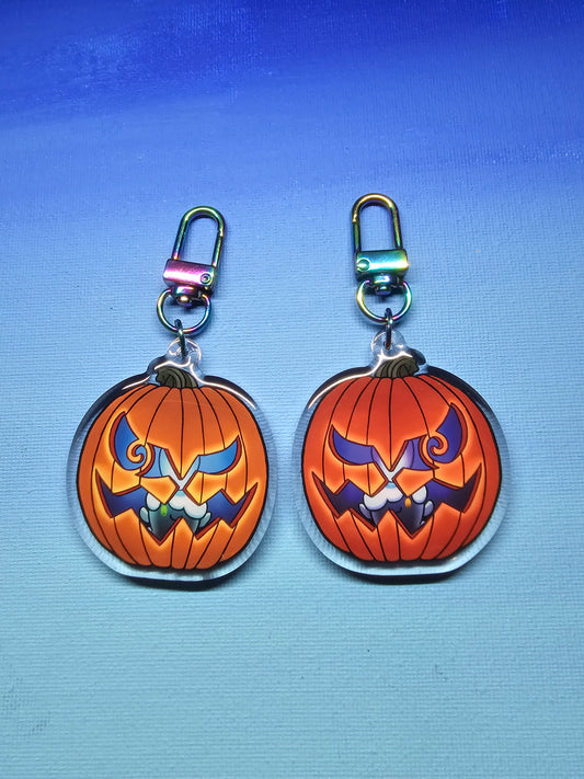 Double-Sided Acrylic Epoxy Litwick Jack-O'-Lantern Charm