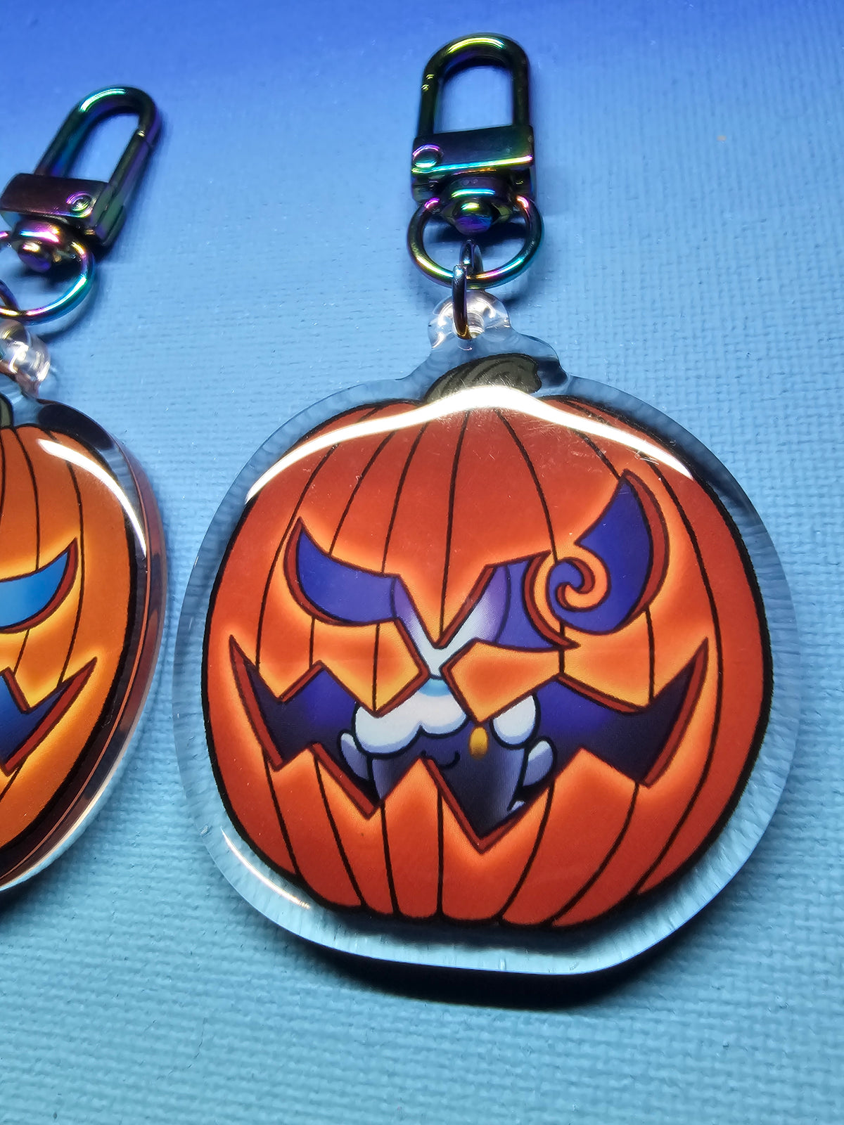 Double-Sided Acrylic Epoxy Litwick Jack-O'-Lantern Charm