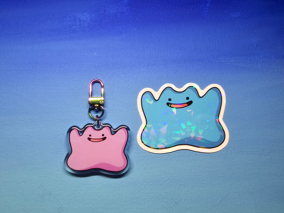 Double-Sided Acrylic Happy Ditto Charm