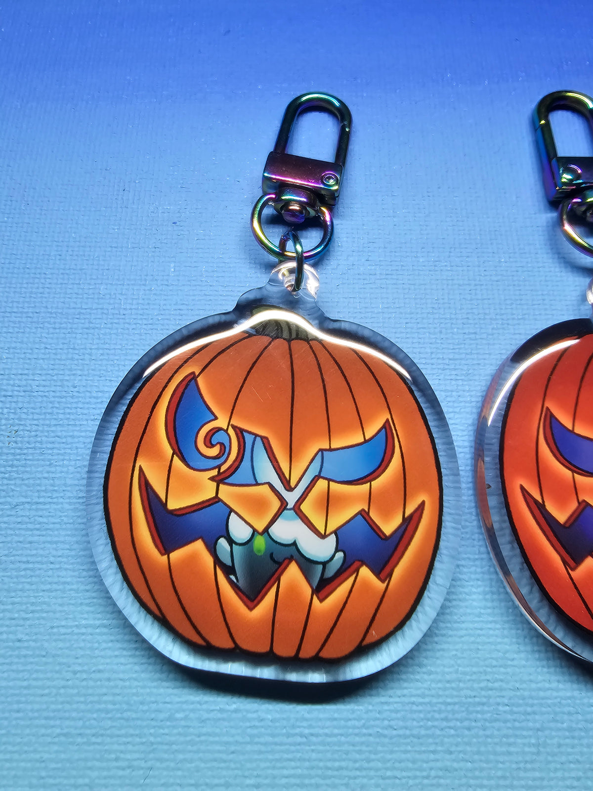 Double-Sided Acrylic Epoxy Litwick Jack-O'-Lantern Charm