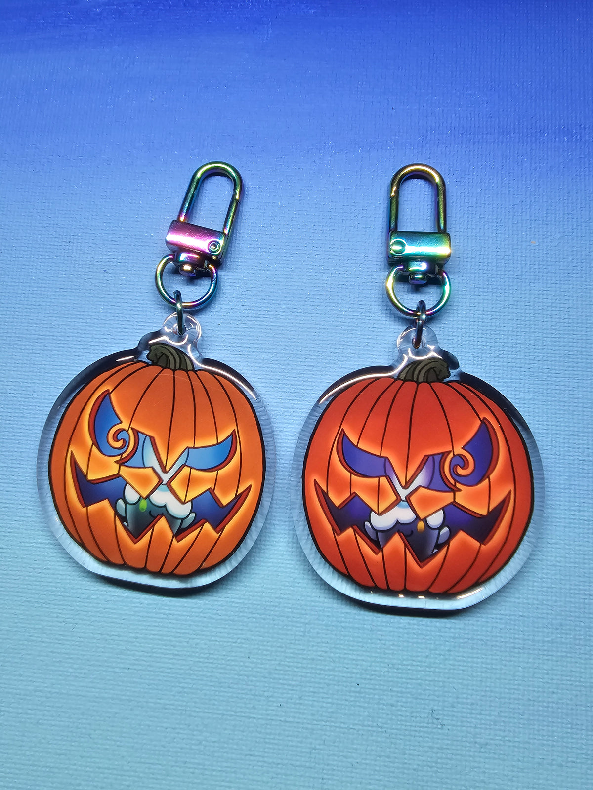 Double-Sided Acrylic Epoxy Litwick Jack-O'-Lantern Charm